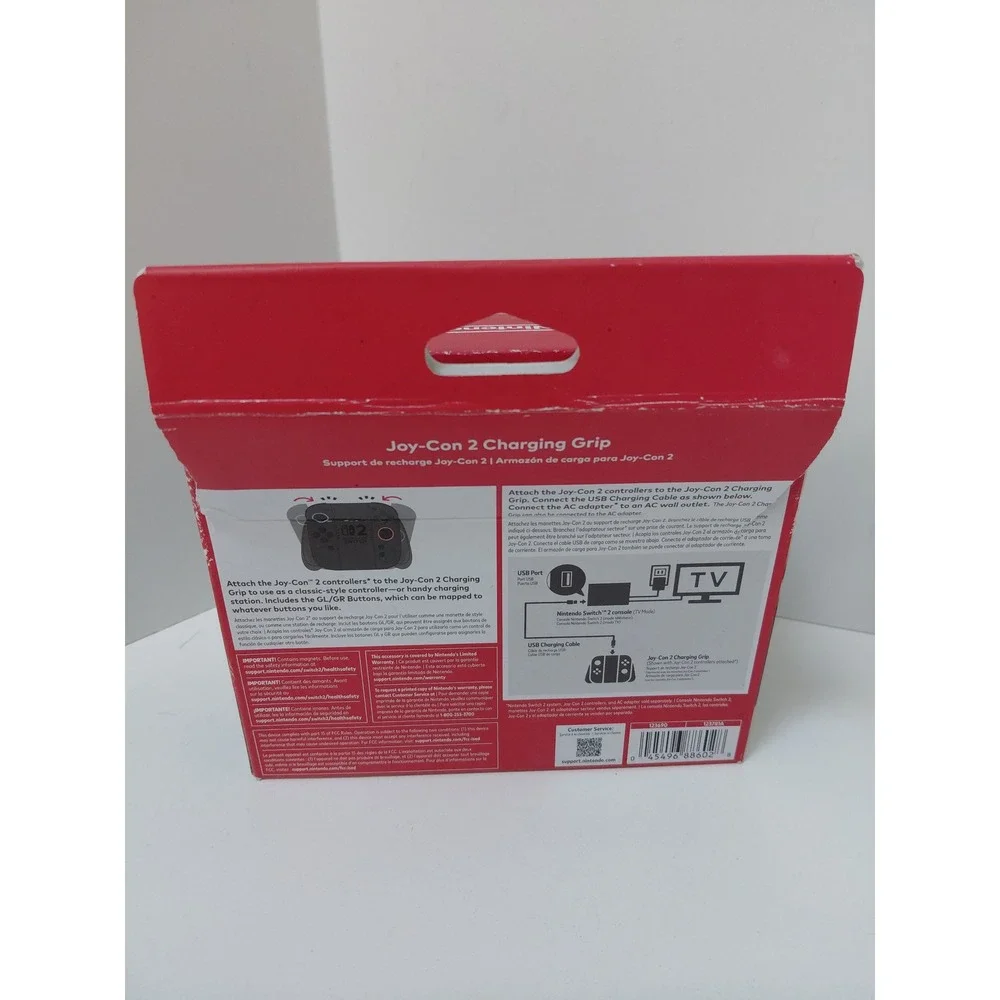 Nintendo Switch Joy-Con Charging Grip Black HAC-012 with USB Cable OPEN BOX